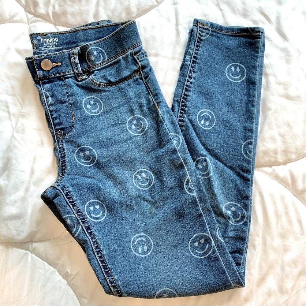 🌈6/$10 Smiley Face Denim Jeggings